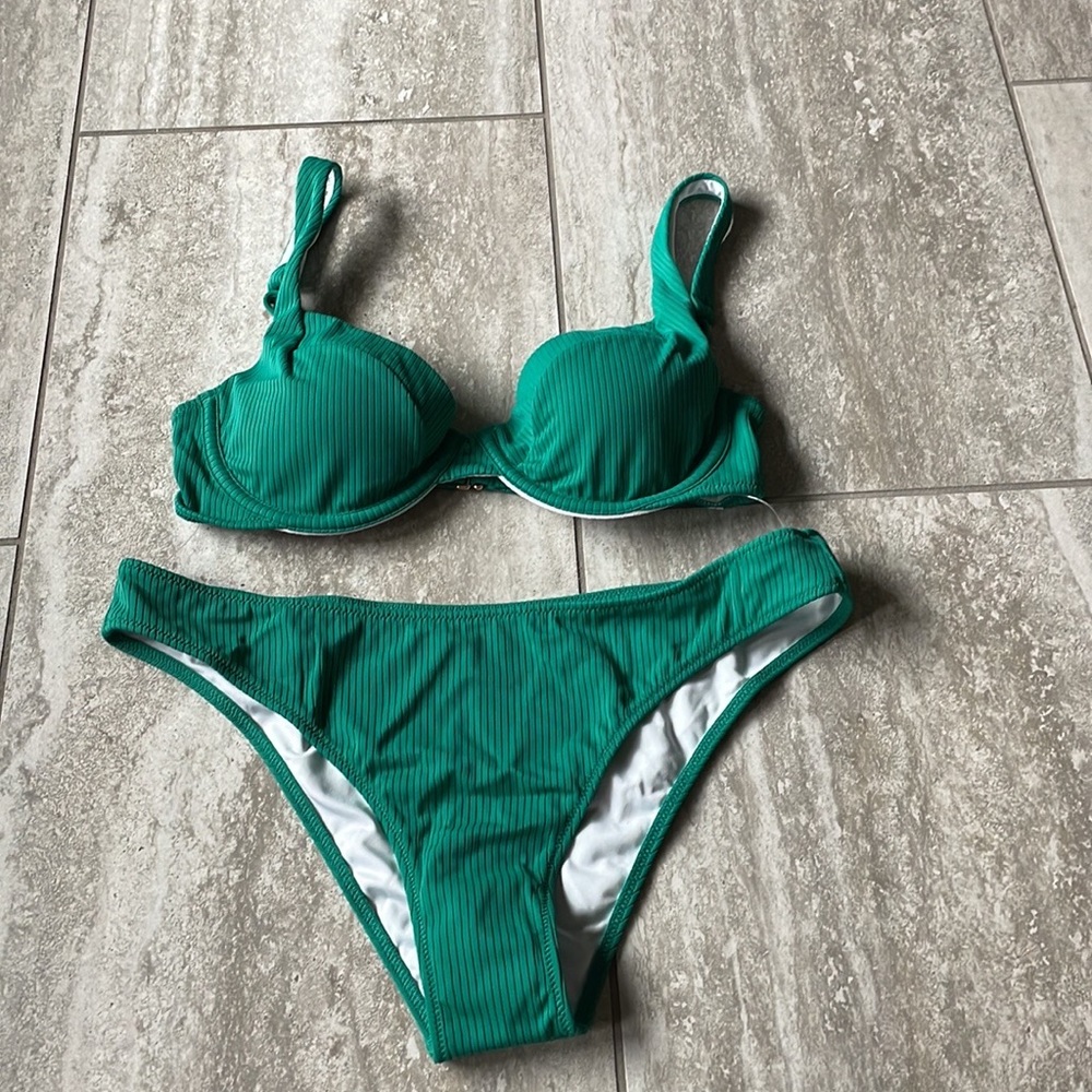 Shade & shore two piece bikini Green Medium